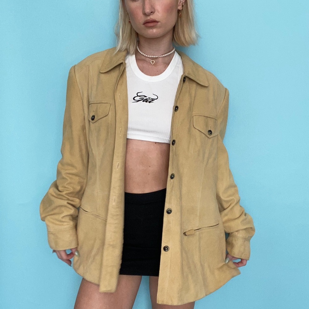 MUSTARD YELLOW SUEDE JACKET